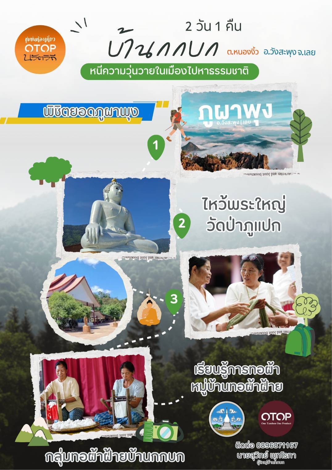 ขอเชิญชวนทุกท่านไปท่องเที่ยว “ชุมชนท่องเที่ยว OTOP นวัตวิถี” ที่มีเสน่ห์เฉพาะตัวในแต่ละท้องถิ่น เพื่อสัมผัสวิถีชีวิต เรียนรู้วัฒนธรรม สร้างรายได้สู่ชุมชน และสนับสนุนผลิตภัณฑ์ OTOP คุณภาพ เชิญชิมอาหารพื้นถิ่น