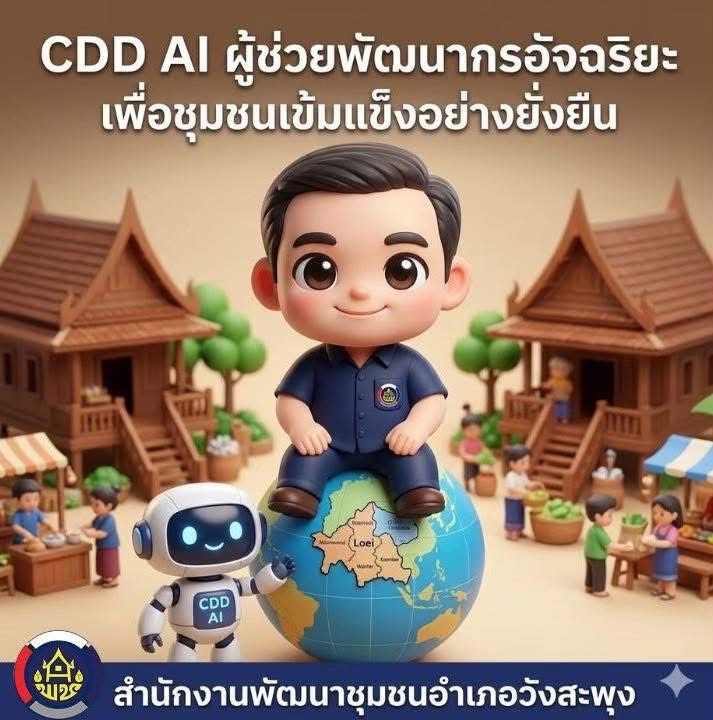 ประชาสัมพันธ์ CDD AI ผู้ช่วยพัฒนากรยุคดิจิทัล ขับเคลื่อนงานชุมชนด้วยข้อมูลจริง
