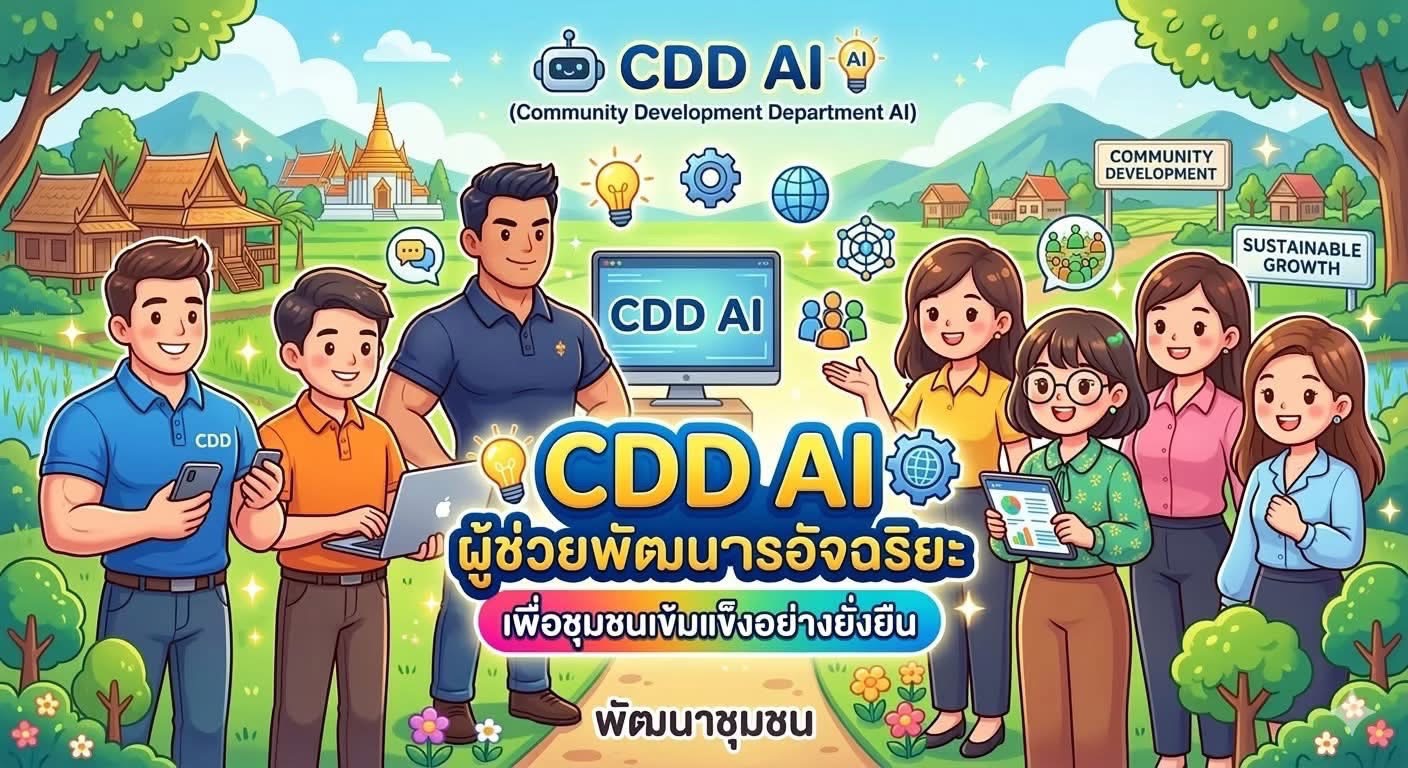 ประชาสัมพันธ์ CDD AI ผู้ช่วยพัฒนากรยุคดิจิทัล ขับเคลื่อนงานชุมชนด้วยข้อมูลจริง